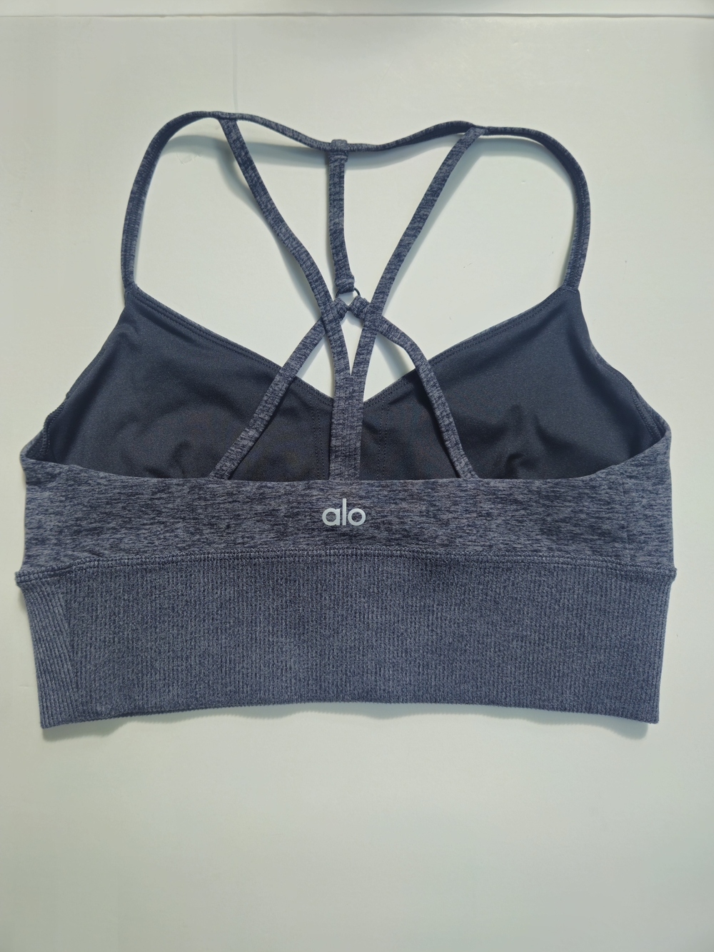 NWOT Alo Yoga Strappy Sports Bra Heather Gray S Gym Yoga Athleisure Top